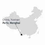 Pu Erh Menghai, mappa della provenienza da Menghai