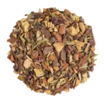 Tisana rigenerante biologica naturale, con Bastoncini di cannella, finocchio, zenzero, scorza d'arancia, cannella Ceylon, anice, liquirizia, fave di cacao, chiodi di garofano, erba Tulsi, dente di leone, ananas